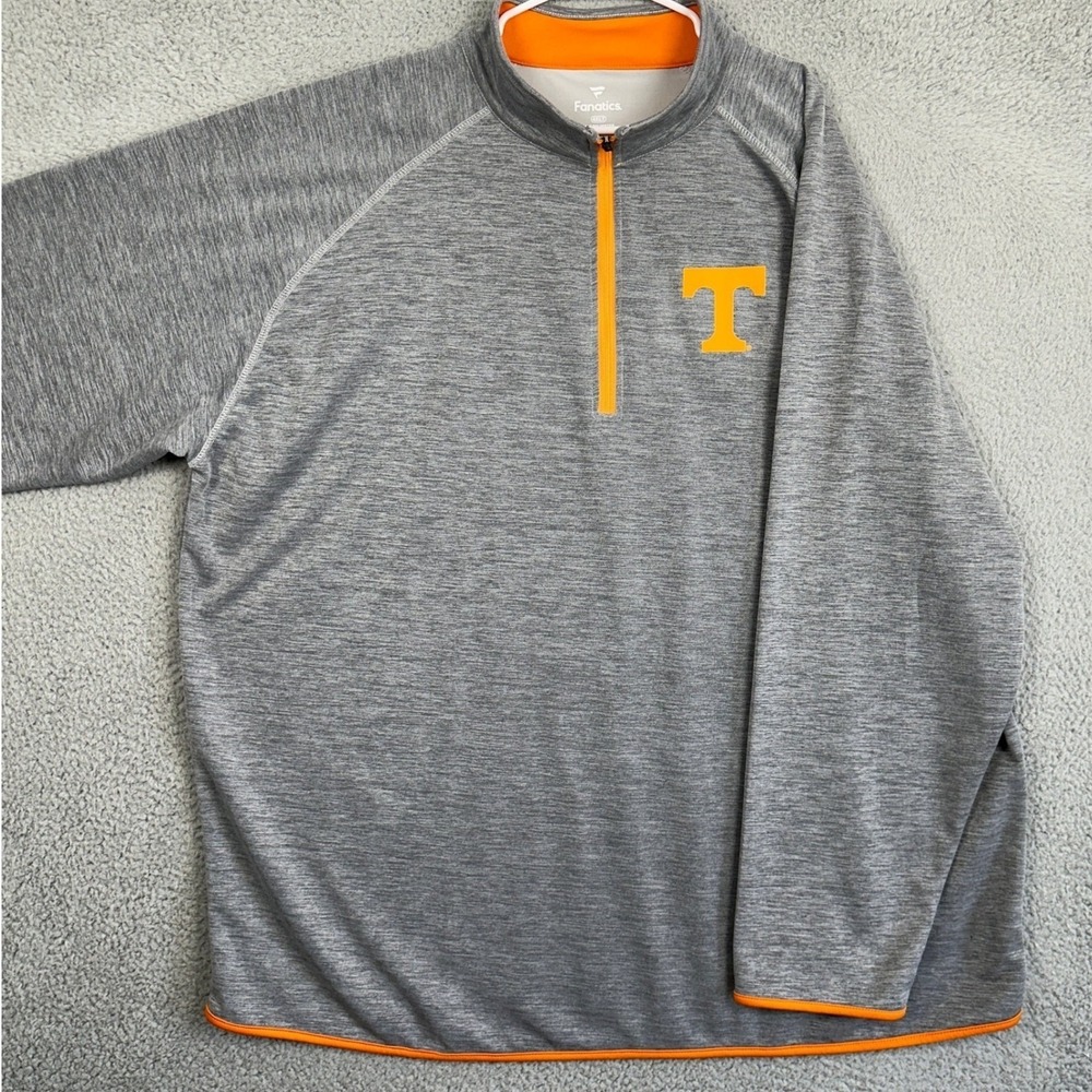 Tennessee Volunteers Fanatics Jacket Mens 4XLT Tall Gray Quarter Zip Pullover